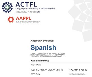 ACTFL Seal of Biliteracy for Spanish